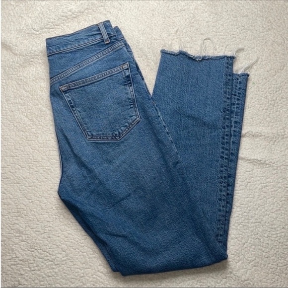 ASOS Denim Jeans High Rise High Waist Raw Hem Strech Size 30 - Picture 6 of 12